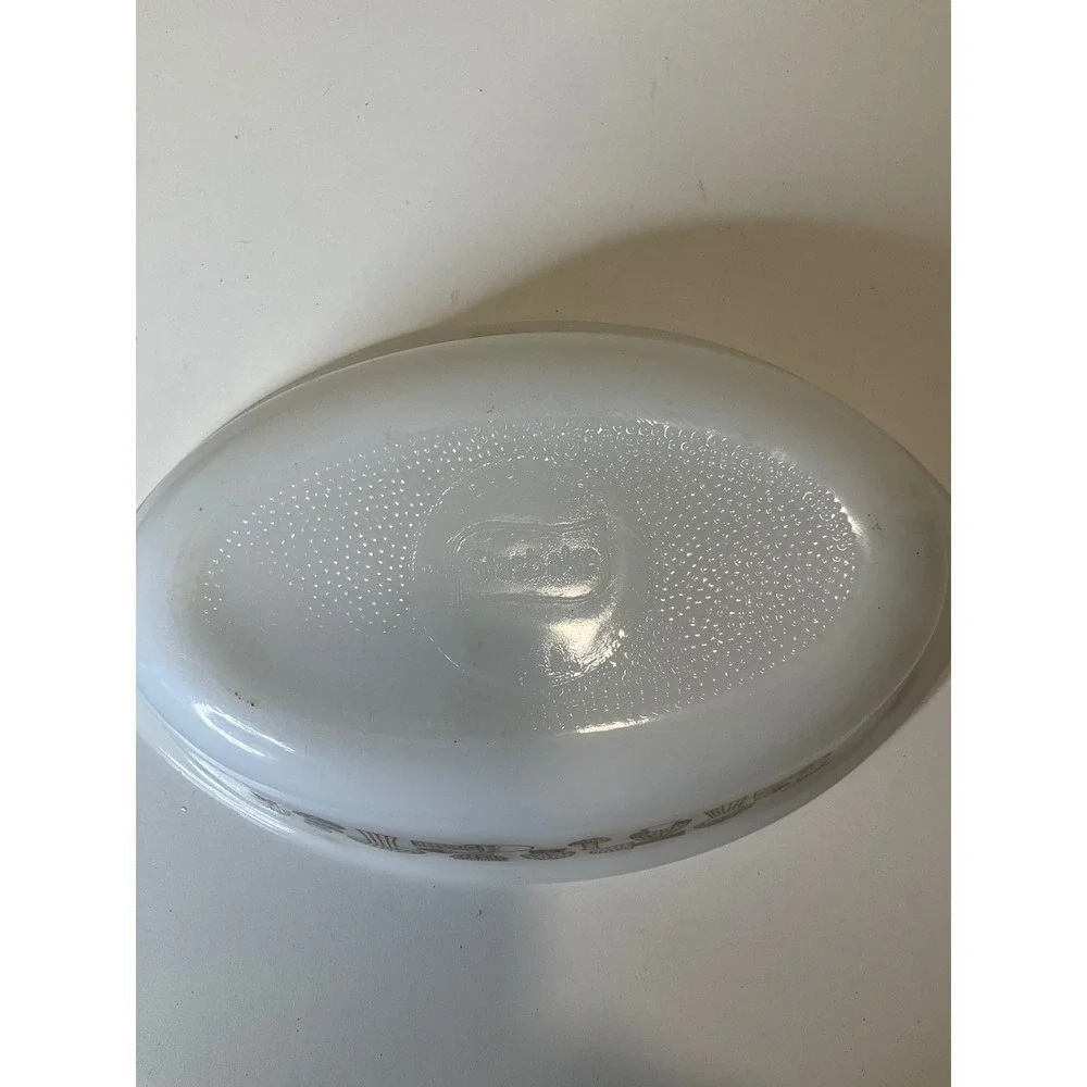 Vintage Glasbake Casserole Dish Mushrooms Oval Glass 1 Quart Cottagecore MCM